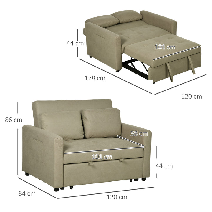 Velvet-Feel Two-Seater Sofa Bed