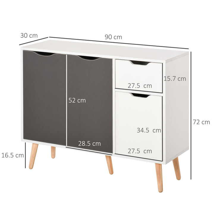 Sideboard Floor Standing Storage Cabinet with Drawer for Bedroom, Living Room, Home Office, Grey