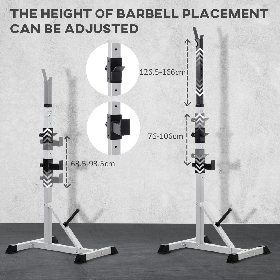 Weights Bar Barbell Rack Squat Stand Adjustable Portable Weight Lifting Suitable For Home Gym Training Work Out