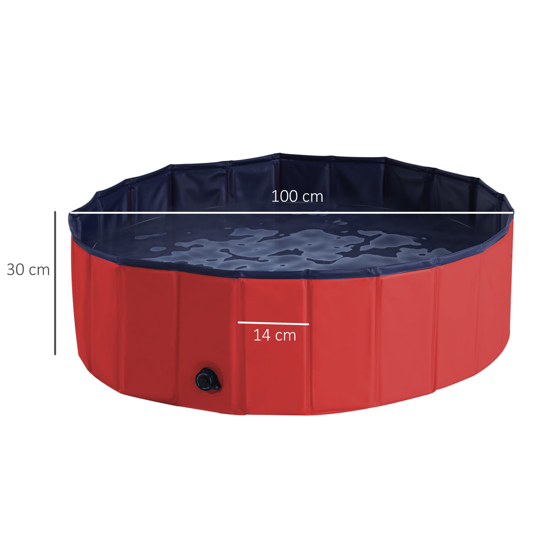 Non-Slip Foldable  Pet Swimming Pool-Red