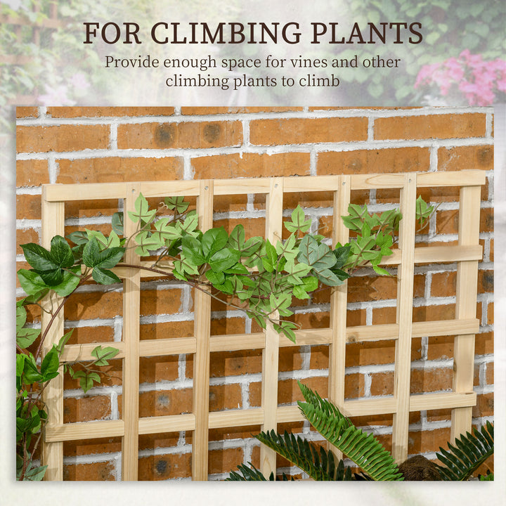 3 Tier Garden Planters with Trellis for Vine Climbing, Wooden Raised Beds, 95x95x110cm, Natural Tone