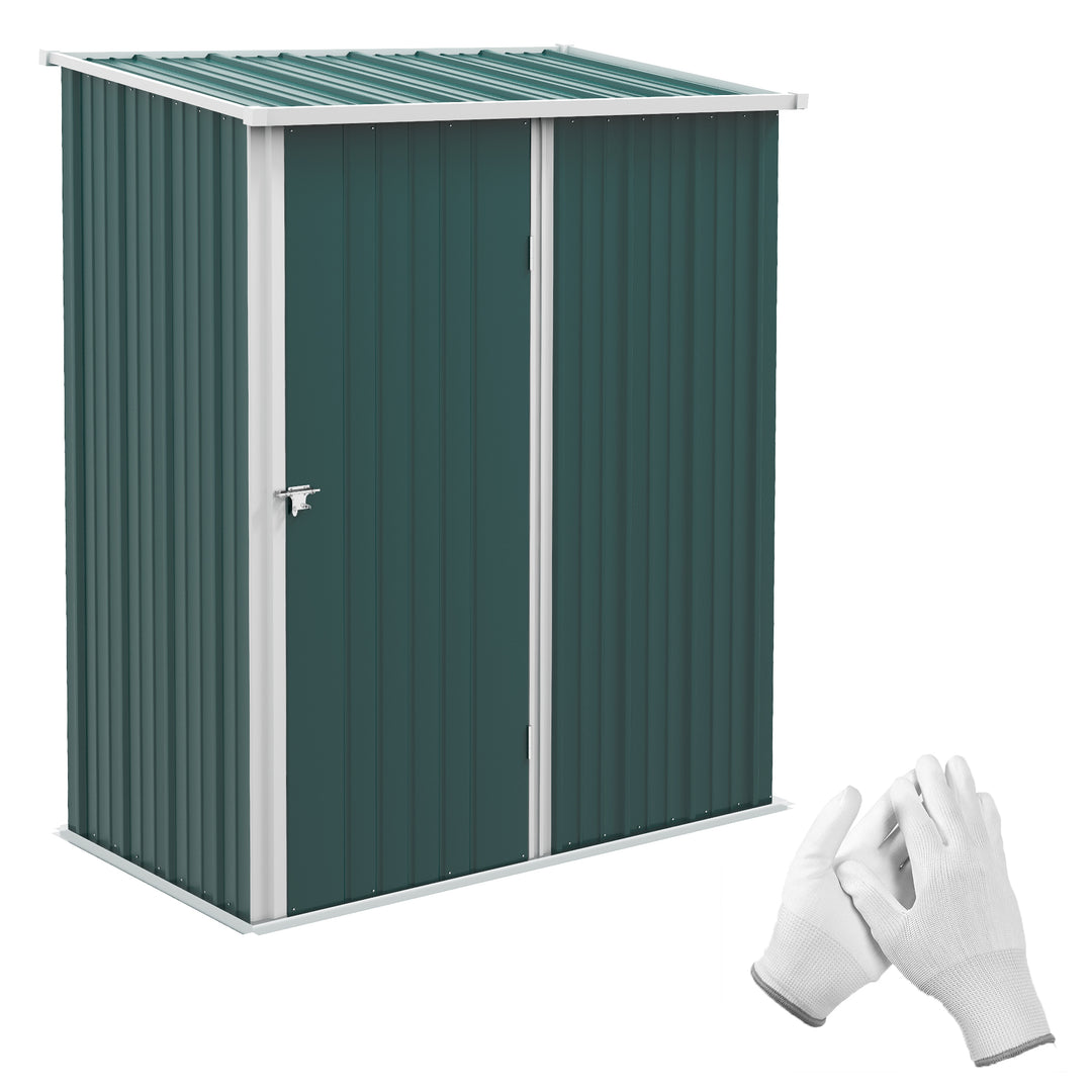 Outdoor Storage Shed, Metal Storage Shed w/ Single Door, 5.3ft x 3.1ft, Green