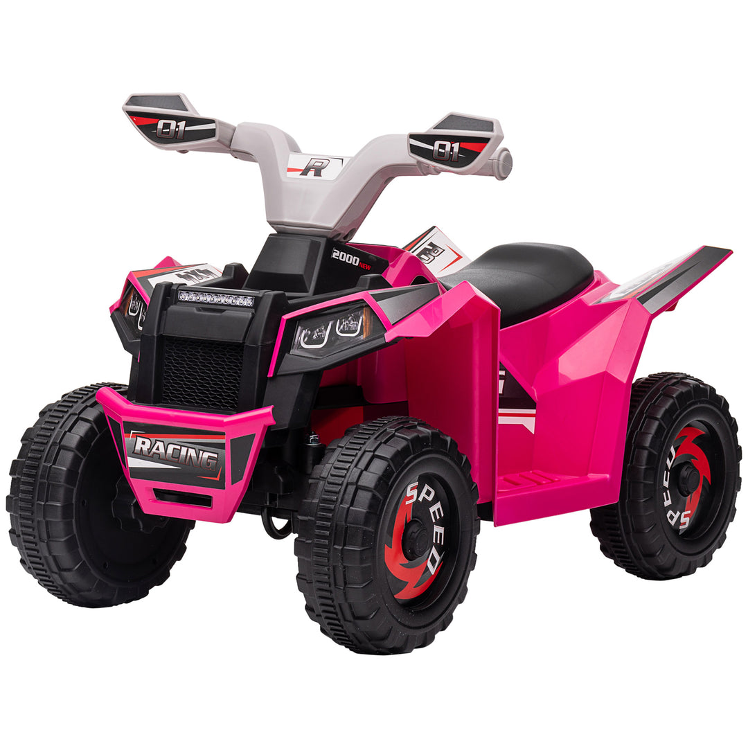 6V Quad Bike with Wear-Resistant Wheels, Forward Backward Function, for Ages 18-36 Months, Pink