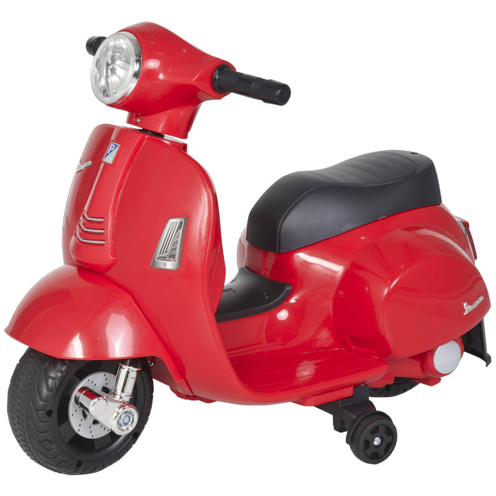 Vespa Licensed Kids Ride On Motorcycle 6V Battery Powered Electric Trike Toys for 18-36 Months with Horn Headlight Red