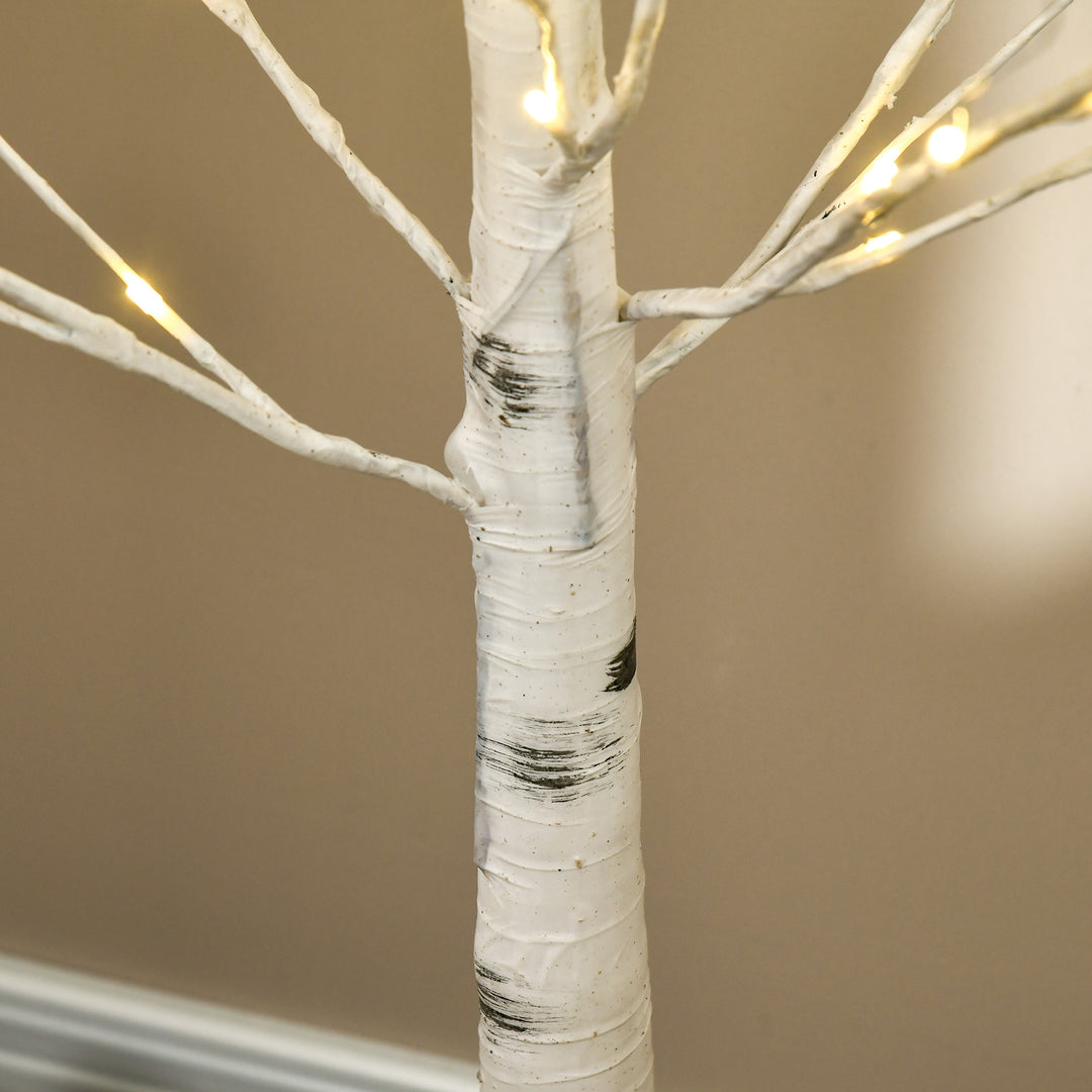 6ft Artificial White Birch Tree Light with 96 Warm White Pre-Lit LED Light for Indoor and Covered Outdoor Use