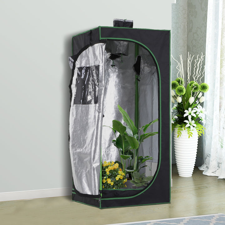 Hydroponic Plant Grow Tent  W/ Window Tool Bag, 60L x 60W x 140Hcm-Black/Green