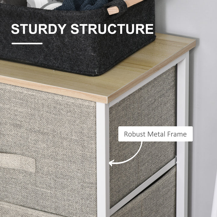 Vertical 3-Tier Linen Drawer Cabinet Organizer Storage Dresser Tower with Metal Frame Adjustable Feet for Living Room, Bathroom, Kitchen