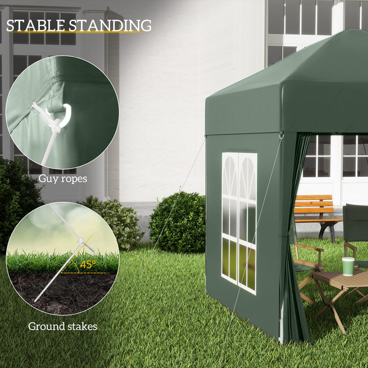 Outsunny Pop Up Gazebo Canopy, size (2 x 2m)-Green