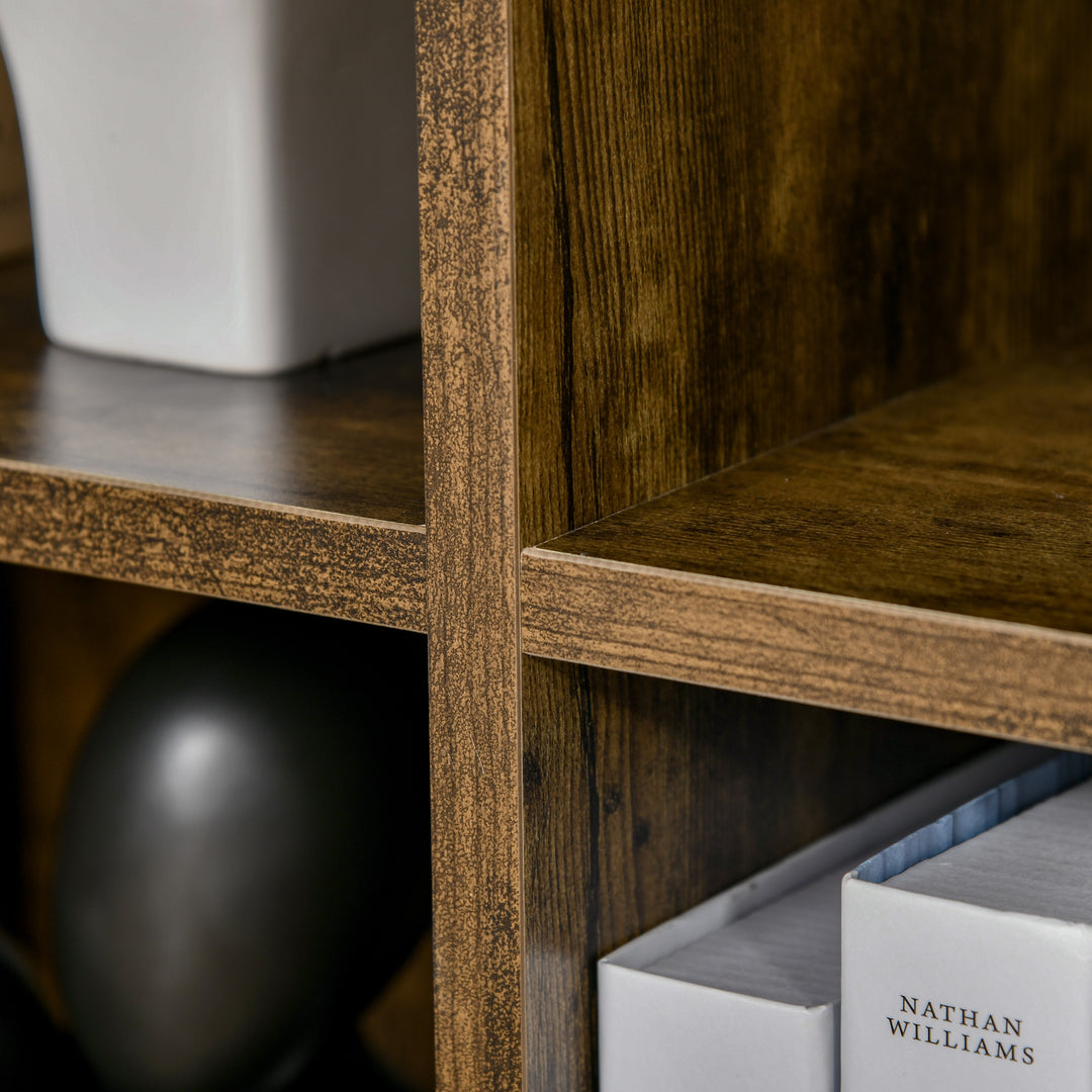 Cubic Cabinet Bookcase Shelves Storage Display for Study, Living Room, Home, office, Rustic Brown