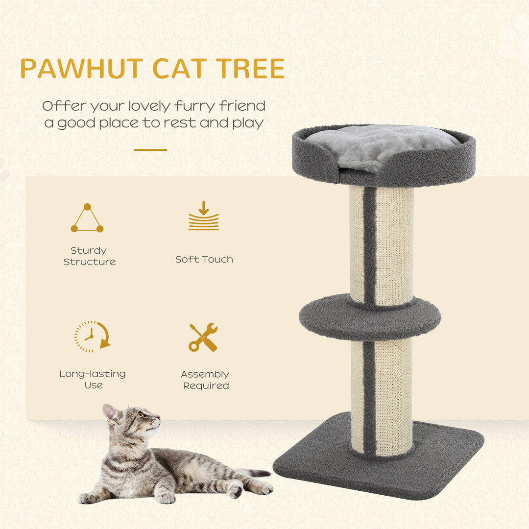 81cm Cat Tree Kitten Activity Center Tower Sisal Scratching Posts Lamb Cashmere Perches Grey