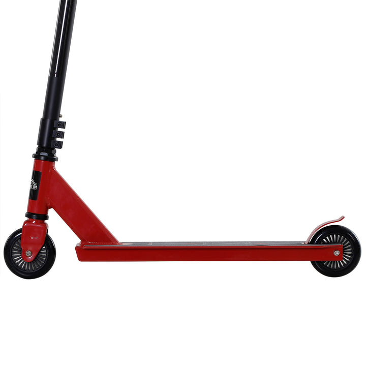 Teens Adult Street Stunt Kick Scooter Intermediate and Beginner Freestyle Tricks Scooters For 14+ w/ Rear φ10cm Wheel&Brake - Red