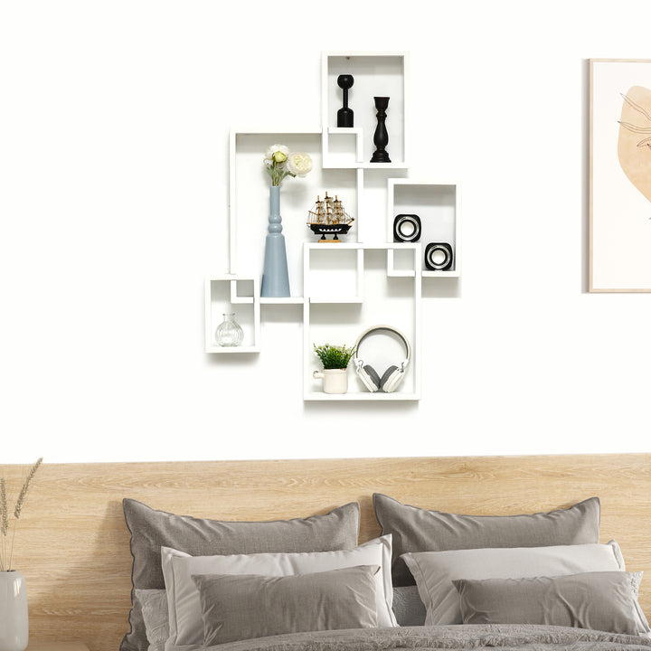 Floating Shelves, Wall Mounted Interlocking Display Wall Shelf White