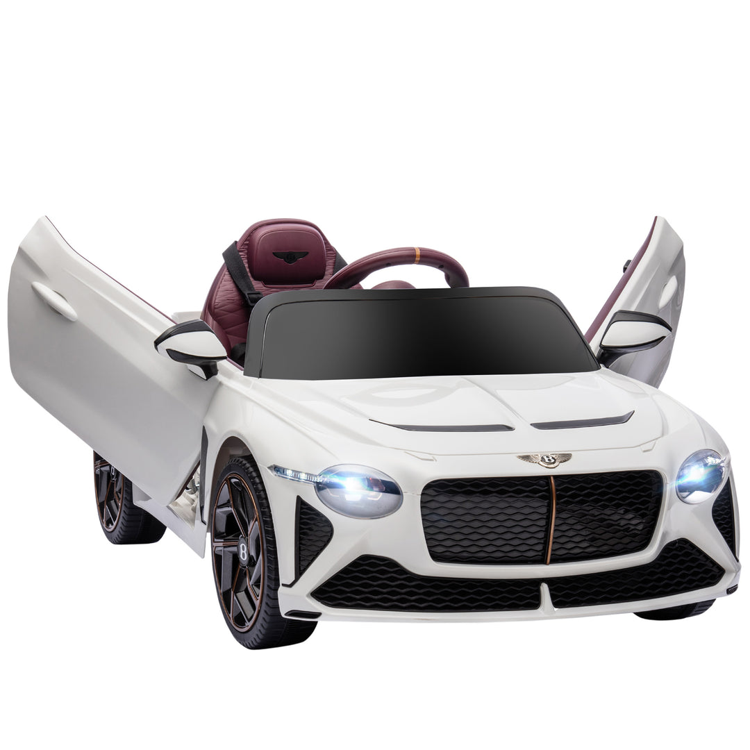 Bentley Bacalar Licensed 12V Kids Electric Ride on Car with Remote Control, Powered Electric Car with Portable Battery, Music, Horn, Lights, Suspension Wheels, for Ages 3-5 Years - White