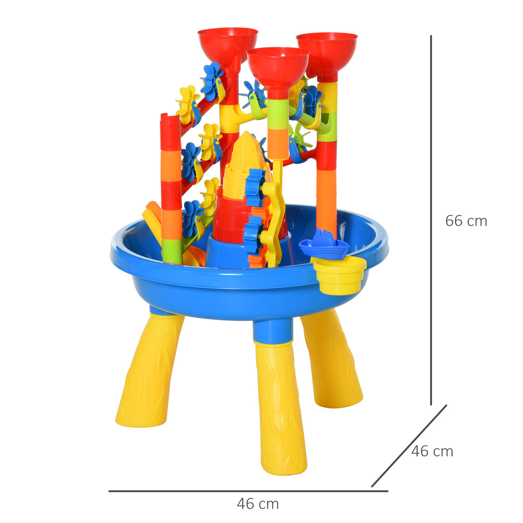 Sand and Water Table Beach Toy Set Waterpark Outdoor Playset for Kids with Accessories 30 Pcs