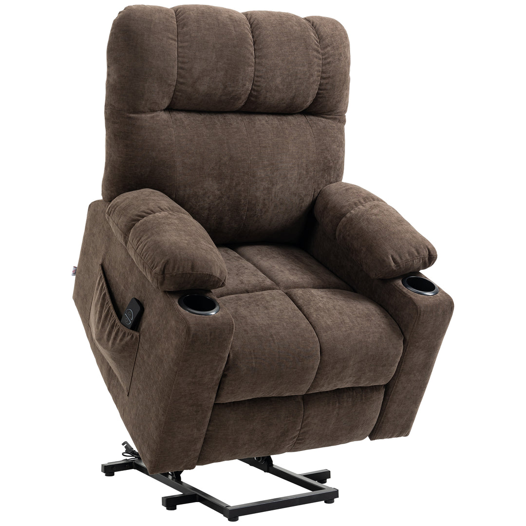 Electric Riser and Recliner Chair for Elderly, Power Lift Recliner Chair with Remote Control, Dark Brown