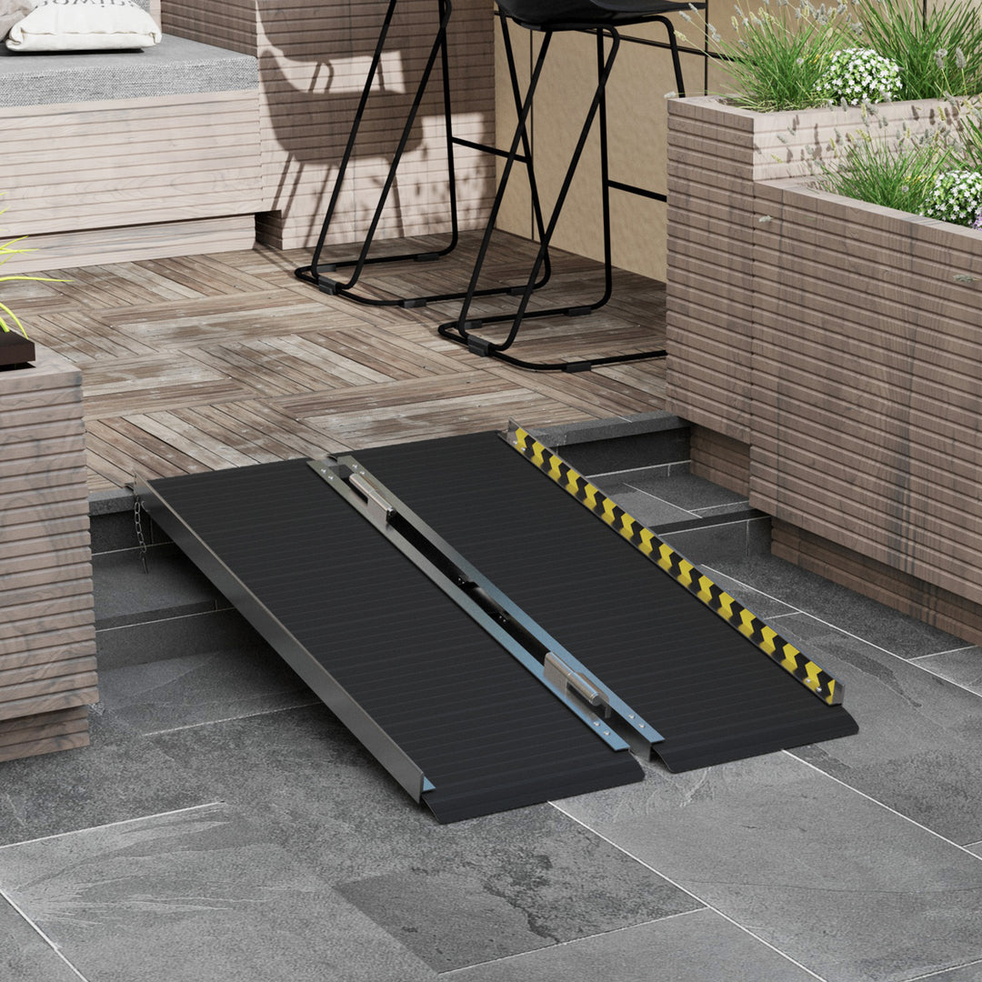 Wheelchair Ramp w/ Non-Skid Surface and Transition Plates Above & Below