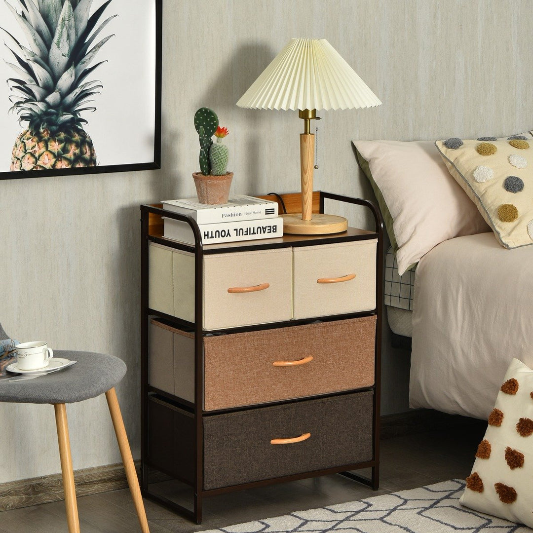 Vertical Dresser Storage Tower with Wooden Top and 4/5 Drawers-4 Drawers