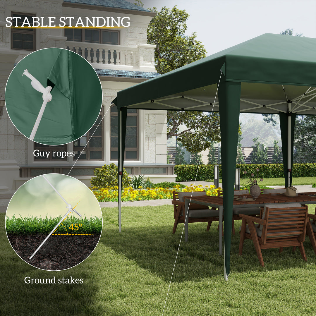 Outsunny Pop Up Gazebo, Double Roof Foldable Canopy Tent, Wedding Awning Canopy w/ Carrying Bag, 6 m x 3 m x 2.65 m, Green