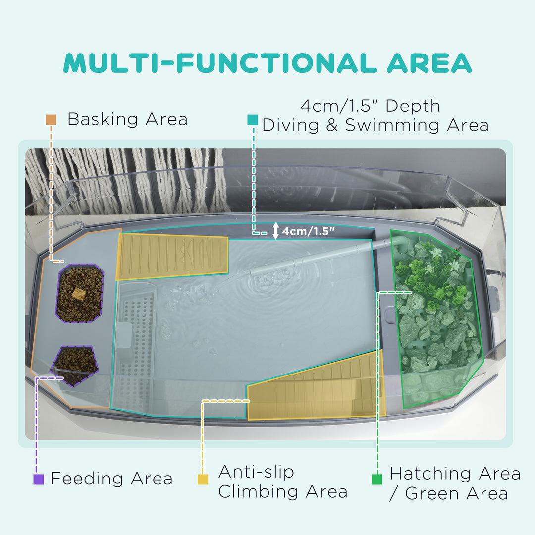 Tank with Pump, Drainage Holes for Turtles and Small Reptiles