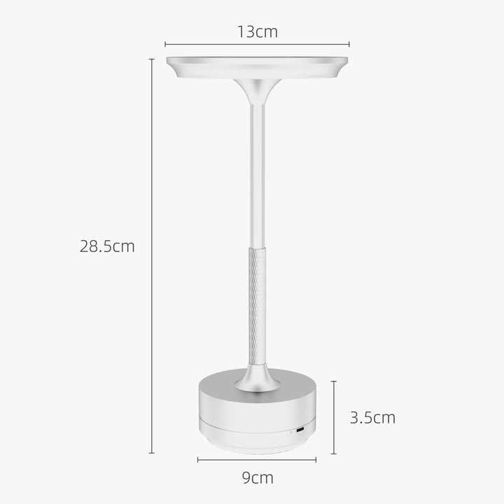 Cordless Table Lamp, Touch LED Desk Lamp with 4000mAh Rechargeable Battery, Silver