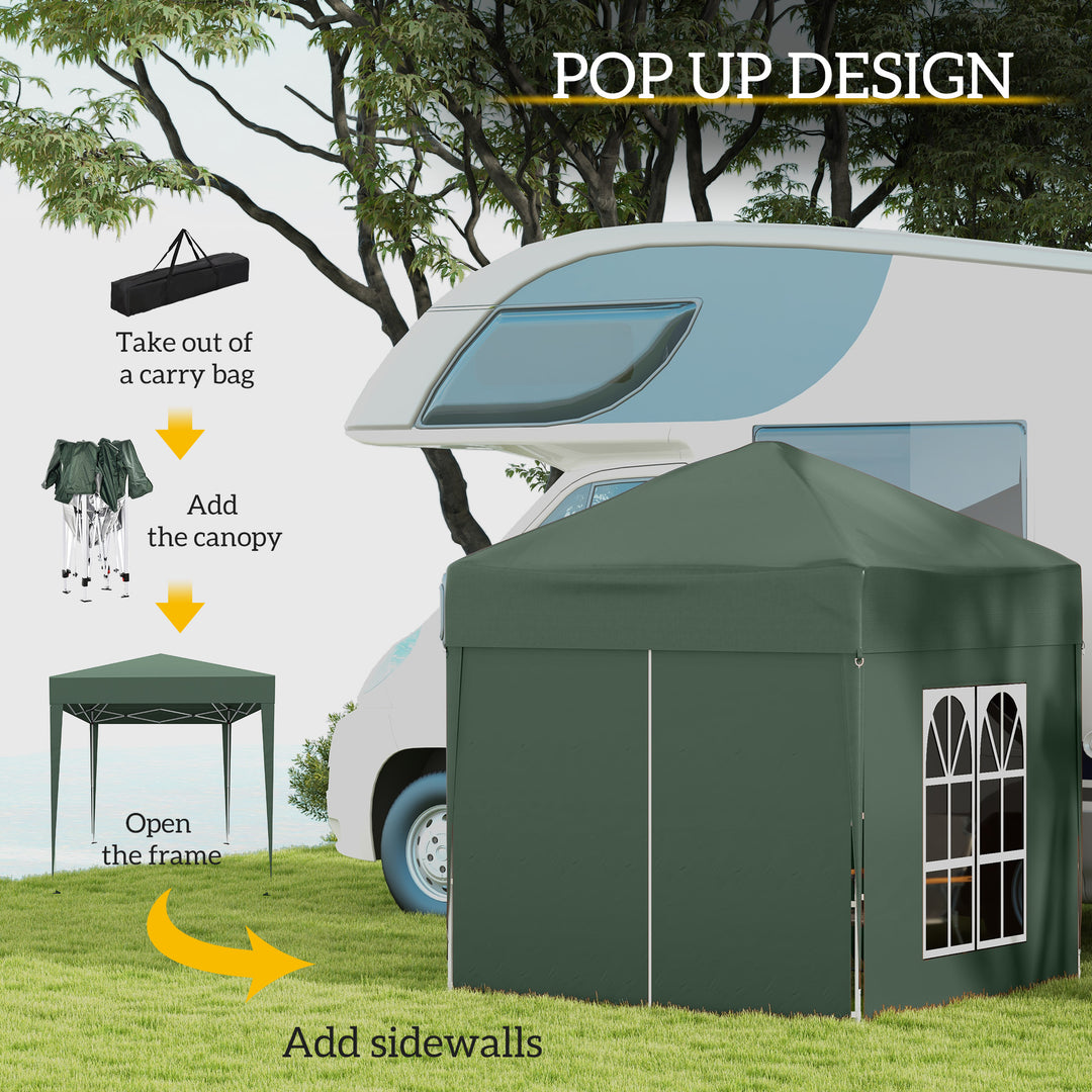 Outsunny Pop Up Gazebo Canopy, size (2 x 2m)-Green