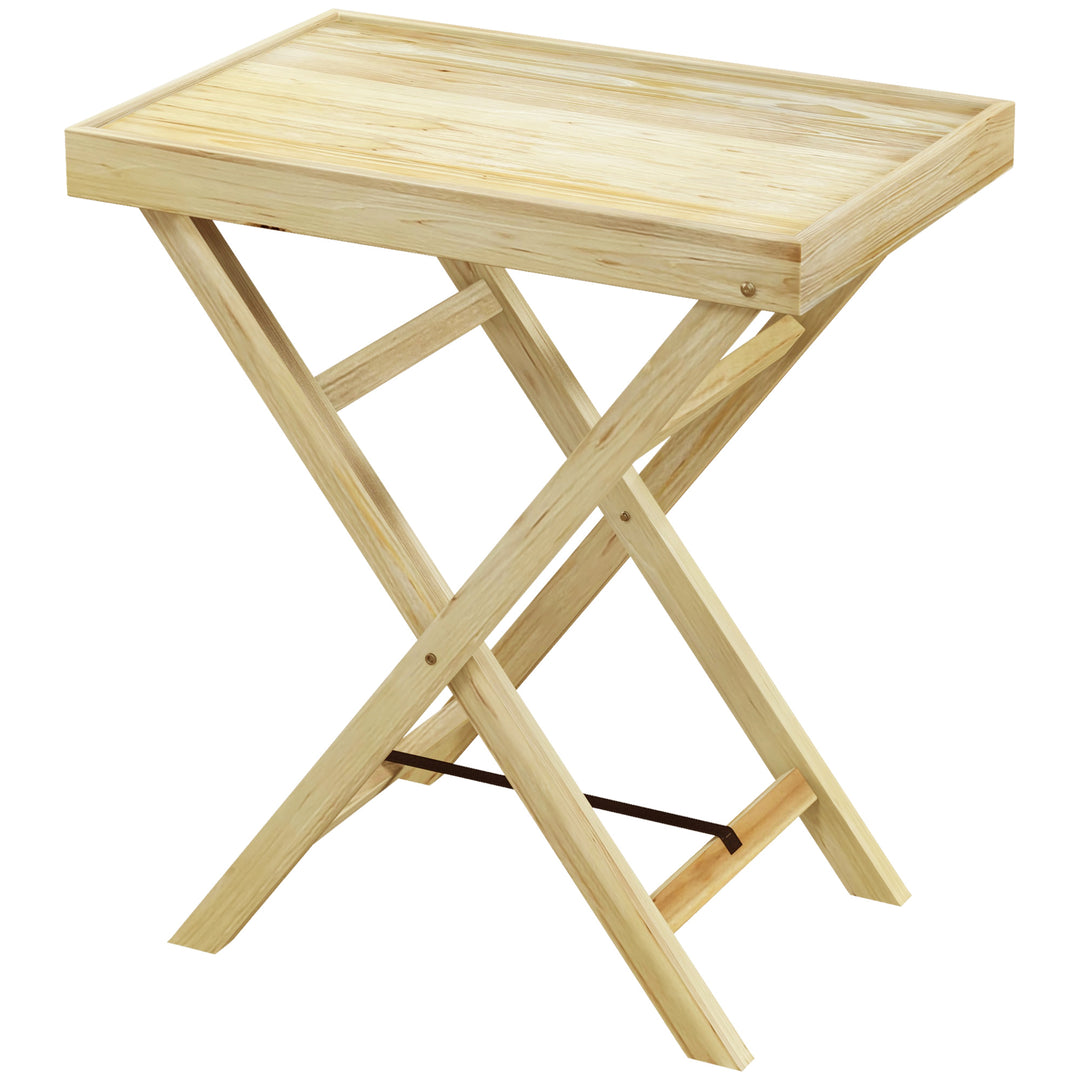 Garden Outdoor Side Table, Wooden Patio Coffee Side Desk, Natural