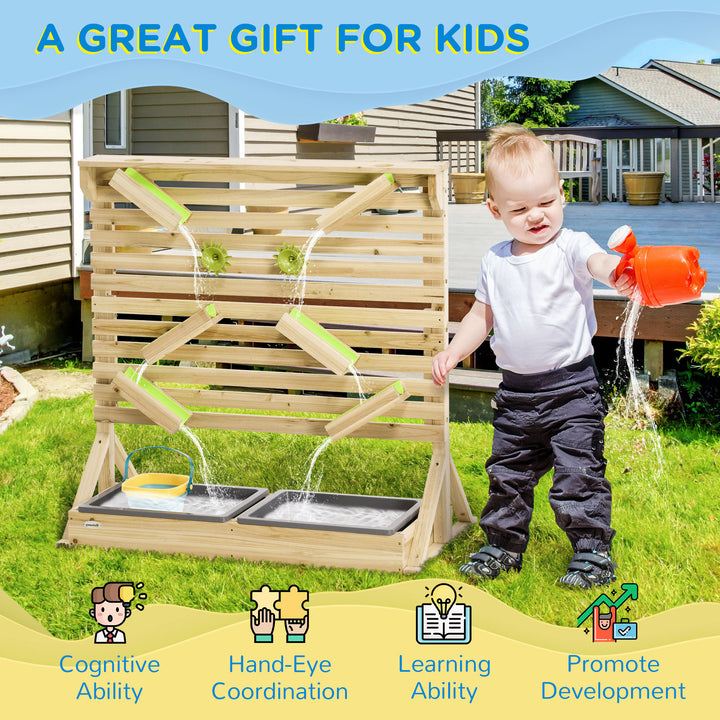 Outdoor Kids Running Water and Sand Playset, with 18 Accessories