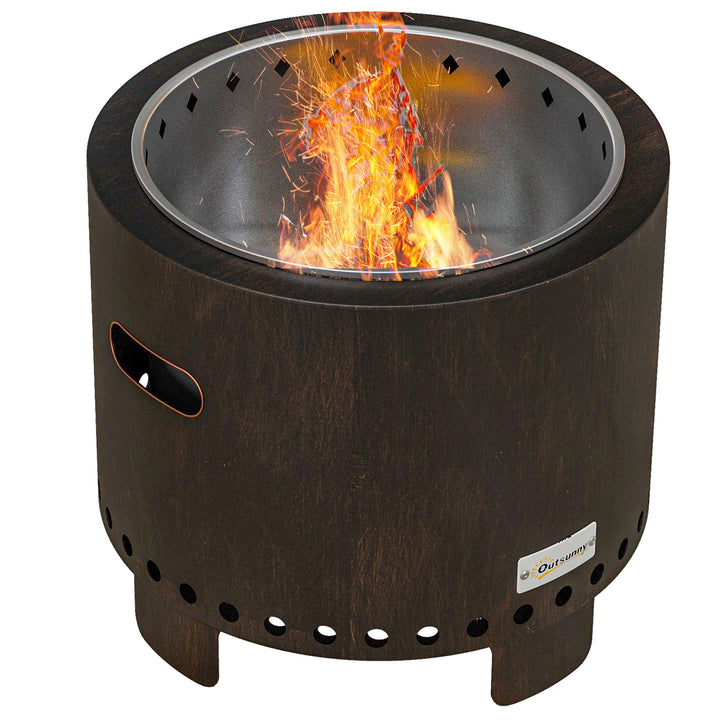 Metal Wood-burning Smokeless Fire Pit, Black