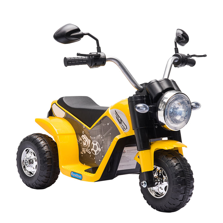 Kids Electric Motorcycle Ride-On Toy 3-Wheels Battery Powered Motorbike Rechargeable 6V with Horn Headlights for 18 - 36 Months Yellow