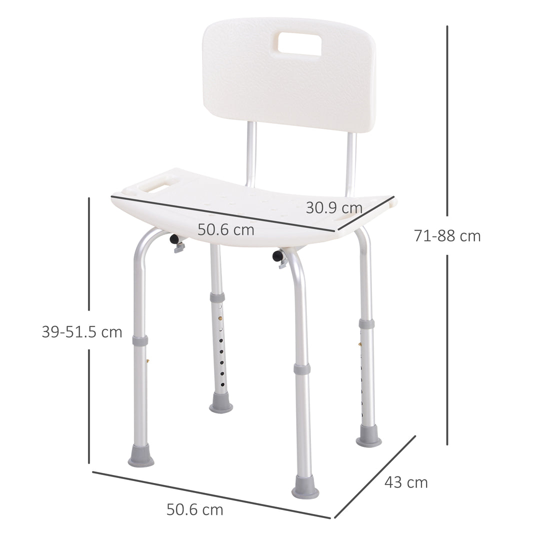 Bath Chair Shower Stool Safety Seat Bathroom Adjustable Positions Elderly Aids