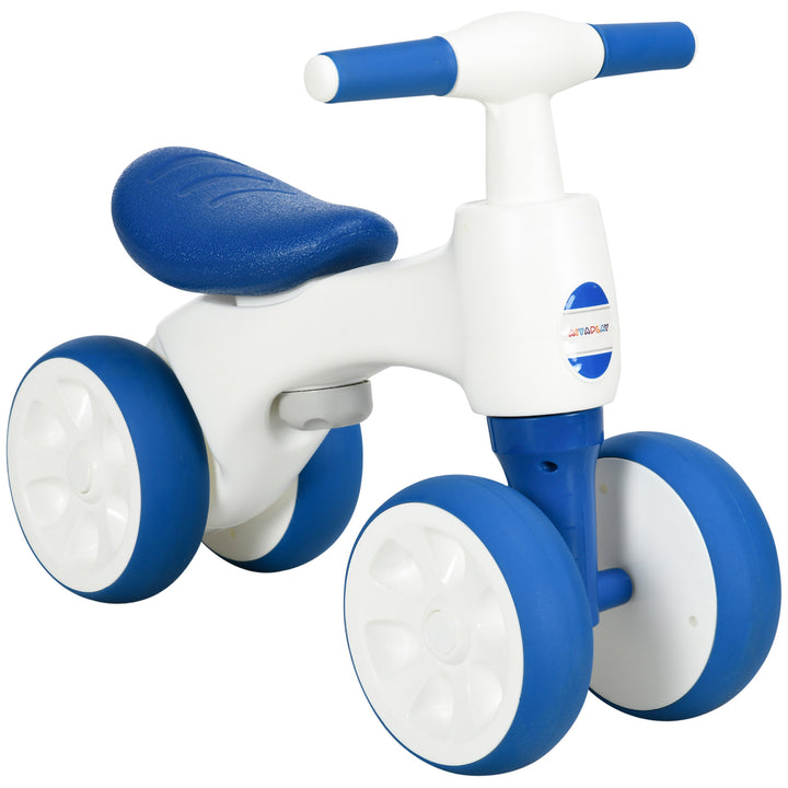 Balance Bike for 18-36 Months with Anti Slip Handlebars, 4 Wheels - Blue