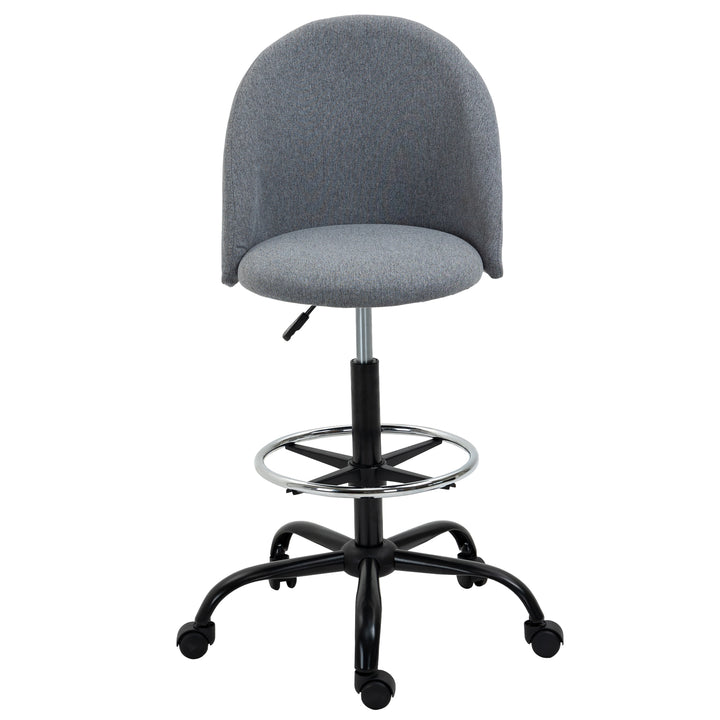 Ergonomic Drafting chair Adjustable Height w/ 5 Wheels Padded Seat Footrest 360° Swivel Freely Comfortable Versatile Use For Home Office