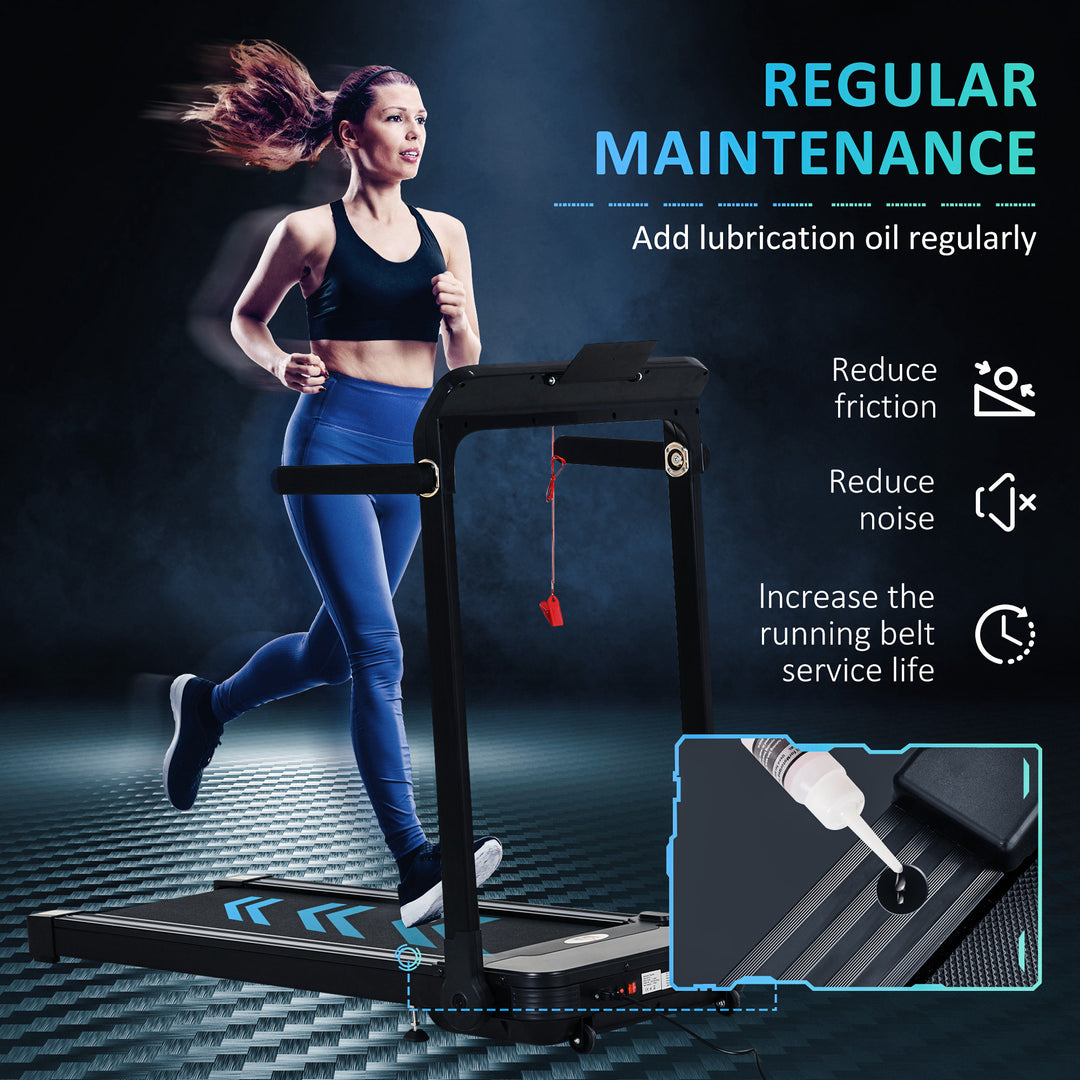 600W Foldable Steel Motorised Treadmill Black