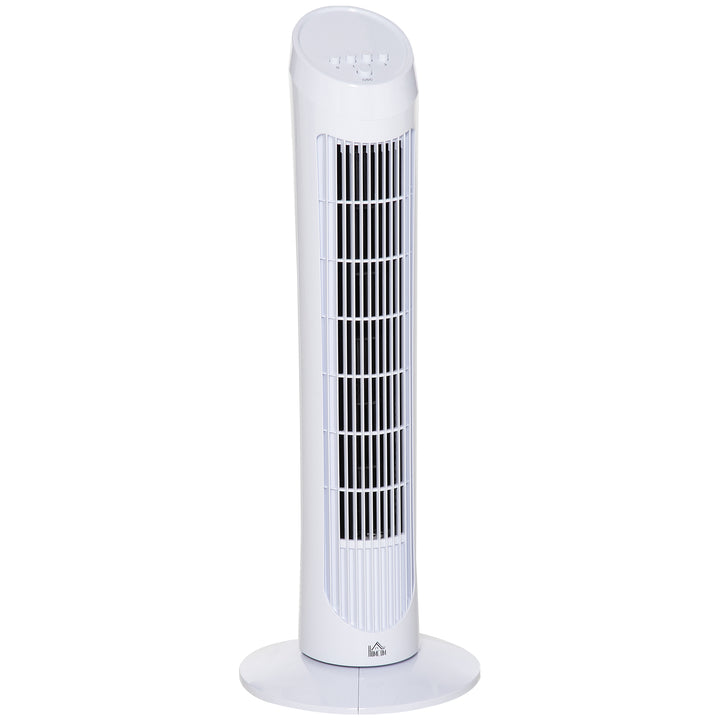 30" Oscillating Tower Fan 3 Speed Mode Ultra Slim Indoor Air Refresher Cooling Machine Noise Reduction - White