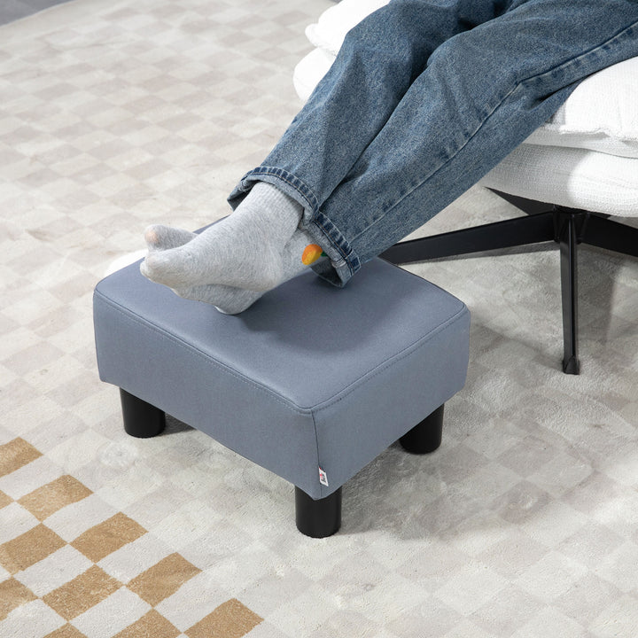 Footstool Foot Rest Small Seat Foot Rest Chair Grey Home Office with Legs 40 x 30 x 24cm