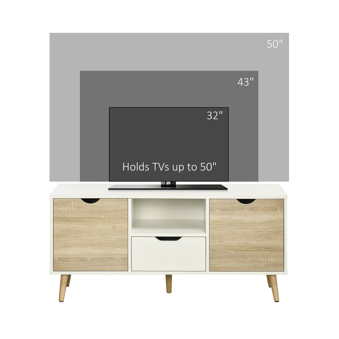 TV Stand with Storage Cabinets and Drawer for up to 50 inches - Natural