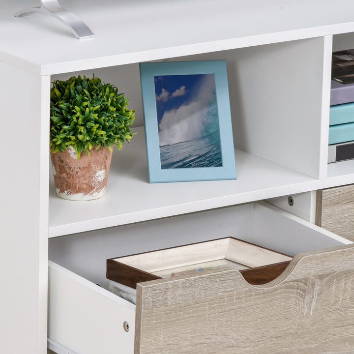 HOMCOM Particle Board TV Media Unit White/Oak