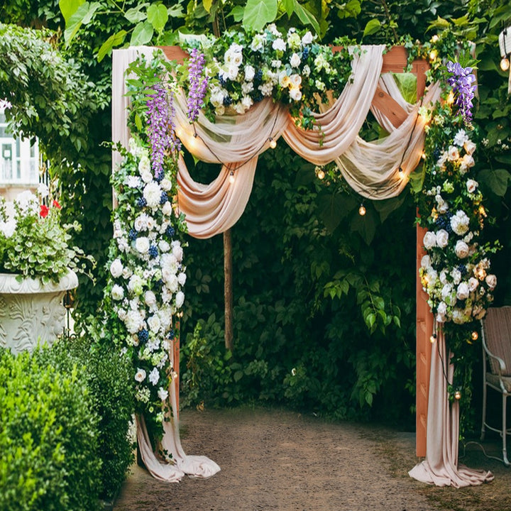 Wood Arch with Support Rack for Garden Plants