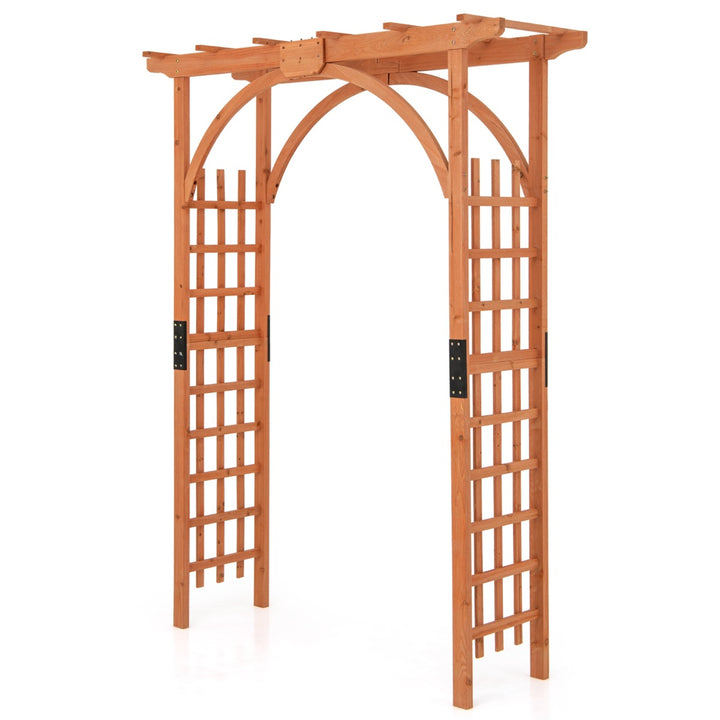 Wood Arch with Support Rack for Garden Plants