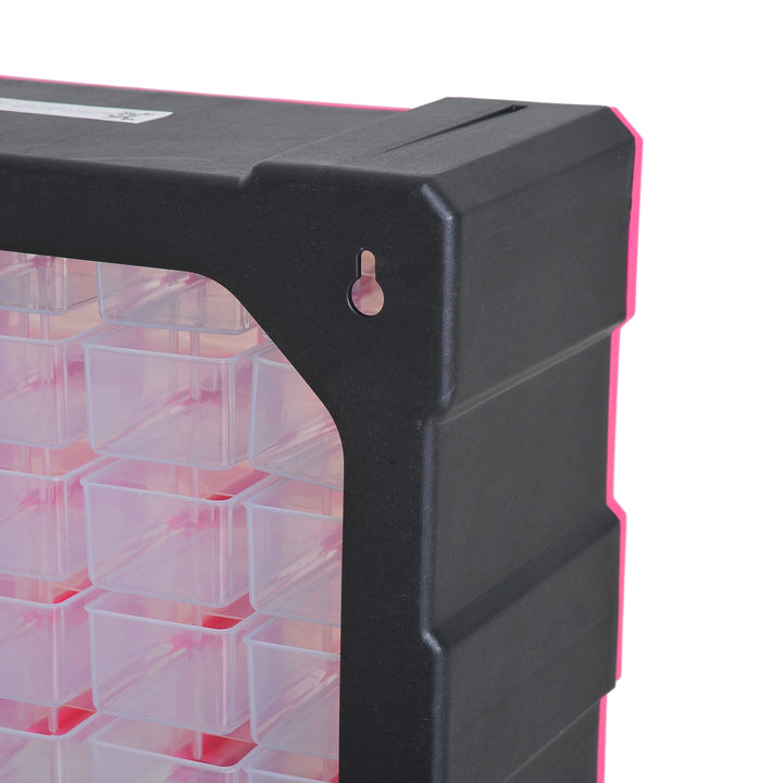 39 Drawer Storage Cabinets, 38Lx16Dx47.5H cm, Plastic-Rose Red