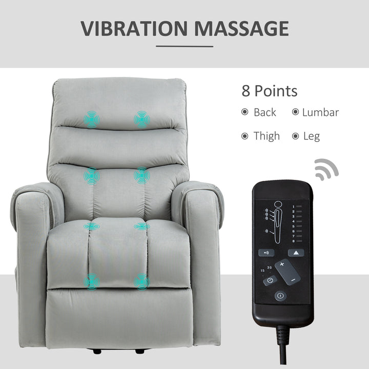 Vibration Massage Chair, Electric Power Lift Recliner with Remote Control-Grey