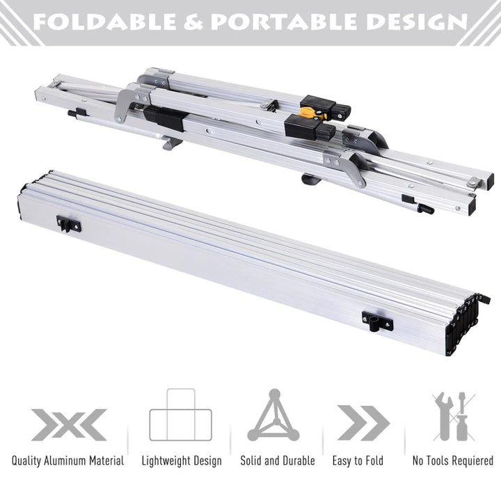 3FT Folding Aluminium Picnic Table Portable Camping BBQ Table Roll Up Top with Carrying Bag Silver