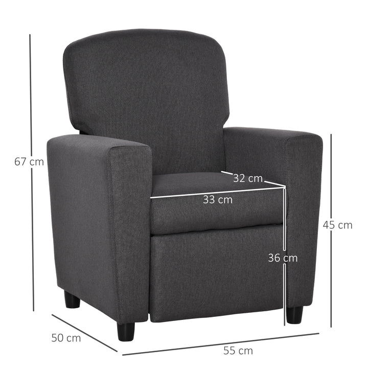 Kids Sofa Armchair with Footrest for Playroom-Grey