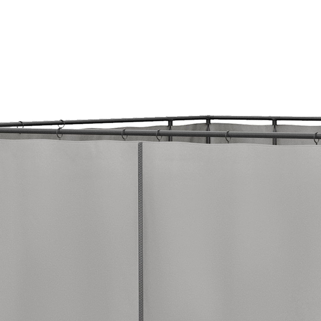 3 x 3(m) Universal Gazebo Sidewall Set with 4 Panels, Hooks/C-Rings Included for Pergolas & Cabanas, Light Grey