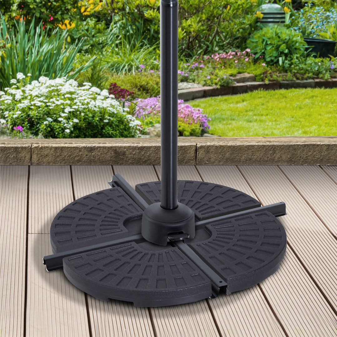 4 PCs Portable Round Parasol Base Umbrella Cross Stand Weights Holder Sand or Water Filled Outdoor Garden Patio