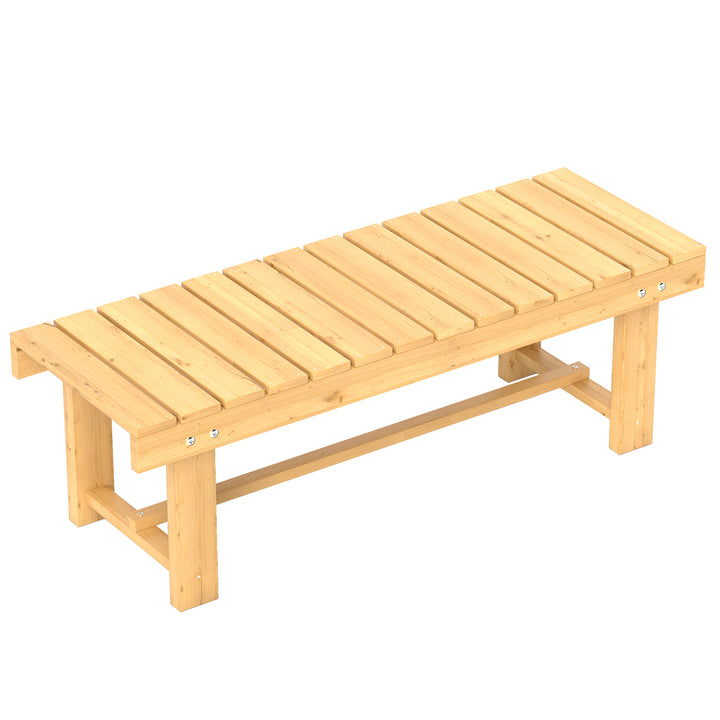 2-seater Outdoor Indoor Garden Wooden Bench Patio Loveseat Fir 110L x 38W x 35H cm Natural