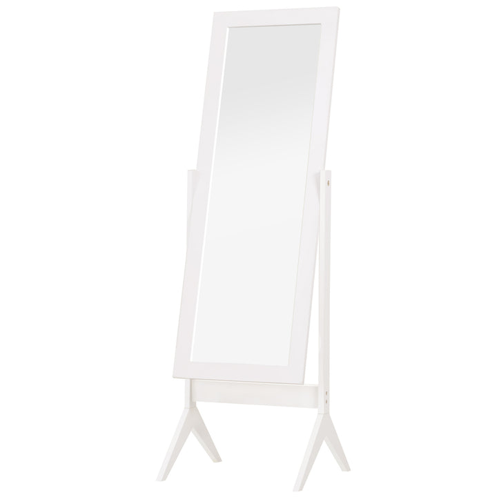 Freestanding Dressing Mirror Bedroom Tall Adjustable Angle 148x47cm White