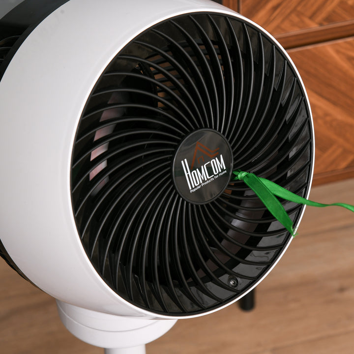 28'' Air Circulator Fan 3 Speed 3 Mode, 70° Oscillation 90° Vertical Tilt, Height Adjustable, Remote Controller for Living Room, Black & White