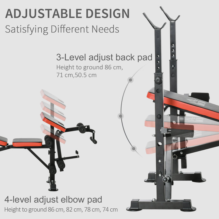 Adjustable Weight Bench with Leg Developer Barbell Rack for Weight Lifting and Strength Training Multifunctional Workout Station