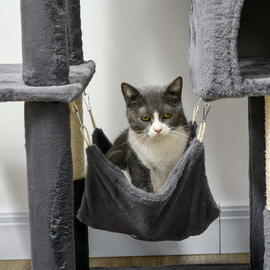 Cat Tree for Indoor Cats, Climbing Tower with Scratching Posts-Dark Grey